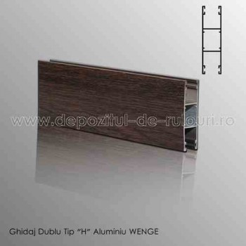 Ghidaje rulouri exterioare aluminiu aplicate duble tip “H” wenge